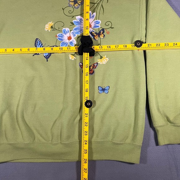 Gildan‎ Flowers Butterflies Graphic Print Crewneck Sweatshirt - Medium - Picture 5 of 7